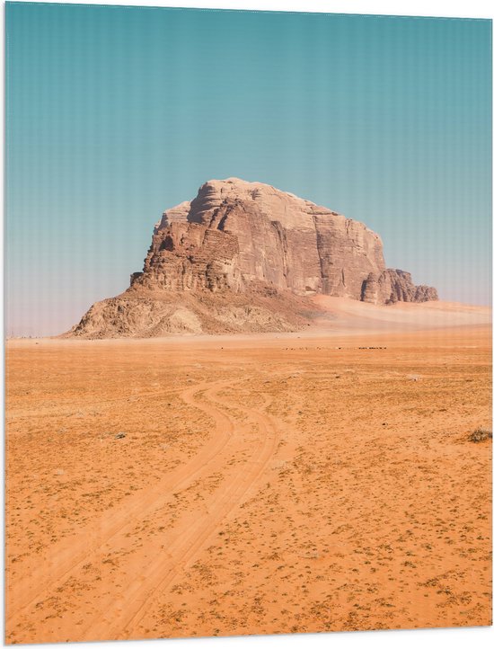 WallClassics - Vlag - Sahara met berg - 75x100 cm Foto op Polyester Vlag