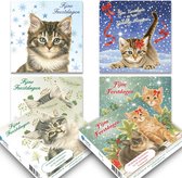 Franciens Katten kerstkaarten - mapje met 4x5 stuks - set 2