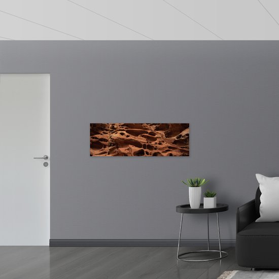 WallClassics - Poster (Matte) - Holes in Brown Rocks - 120x40 cm Photo sur Papier Poster avec un aspect Mat