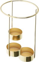 HOMLA Galia glazen lantaarn - theelichtglas Decoratief kaarsglas voor binnen en buiten - decoratieve lantaarnlamp - goudkleurig 15 x 15 x 20 cm