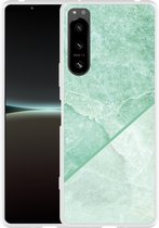 Sony Xperia 5 IV Hoesje Green Marble Designed by Cazy
