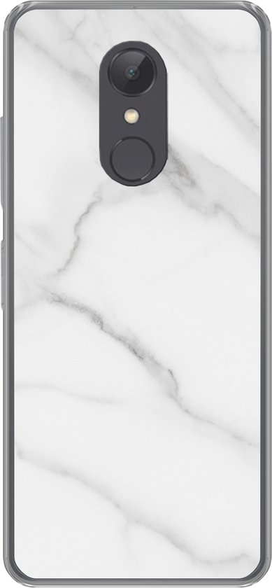 Étui téléphone Convient pour Xiaomi Convient pour Redmi 5 étui - Impression marbre - Structure - Wit - Grijs - Pierre - Impression marbre - Étui téléphone Siliconen Étui téléphone Étui téléphone