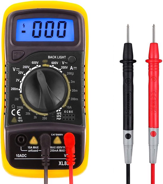 Digitale Multimeter AC / DC Incl. 9V Batterij Klemtangen Multi Meter