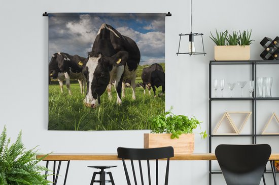 Tapisserie - Tapisserie - Vaches - Animaux - Herbe - Pâturage - Ferme - 150x150 cm - Tapisserie