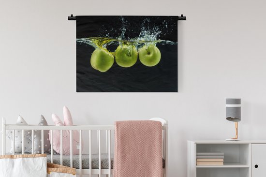 Tapisserie - Tapisserie - Pommes - Fruits - Water - Zwart - Vert - 90x67,5 cm - Tapisserie