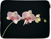 Housse ordinateur 17 pouces 41x32 cm - Orchid - Housse Macbook & Laptop Orchid sur fond noir - Housse ordinateur portable avec photo