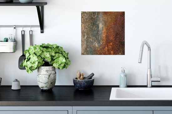 Affiche Acier - Rouille - Vieux - Oranje - Grijs - Motif - Abstrait - 30x30 cm