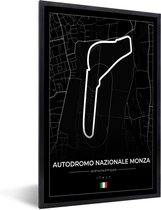 Fotolijst incl. Poster - Racing - F1 - Circuit - Italië - Autodromo Nazionale Monza - Zwart - 40x60 cm - Posterlijst