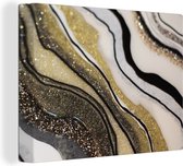 Toile Peinture Gemme - Abstrait - Marbre - Nature - 120x90 cm - Décoration murale