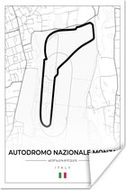 Poster Racing - F1 - Circuit - Italië - Autodromo Nazionale Monza - Wit - 120x180 cm XXL