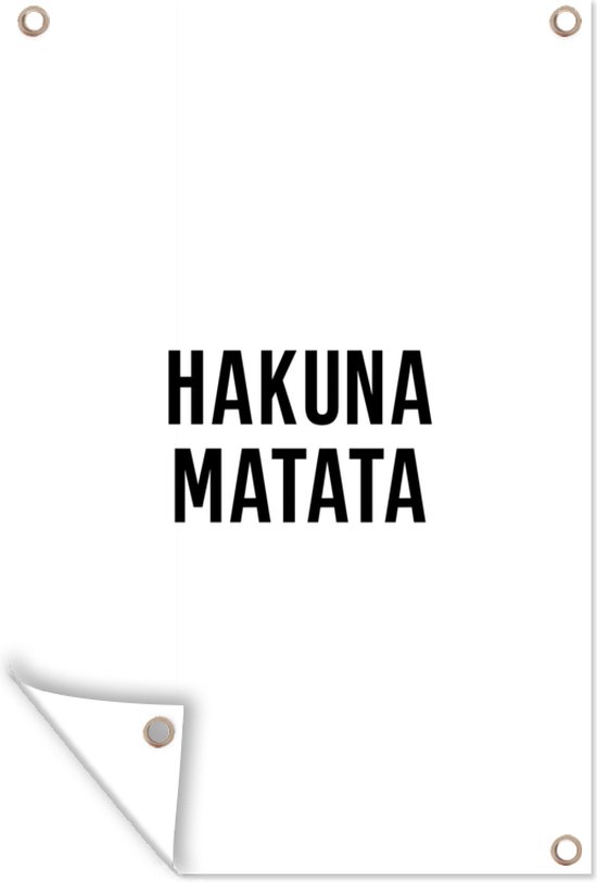 Muurdecoratie Quotes - Hakuna matata - Kinderen - Baby - Tekst - 120x180 cm - Tuinposter - Tuindoek - Buitenposter