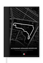 Notitieboek - Schrijfboek - Mexico - Circuit - Autodromo Hermanos Rodríguez - Formule 1 - Racing - Zwart - Notitieboekje klein - A5 formaat - Schrijfblok