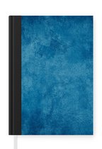 Notitieboek - Schrijfboek - Beton print - Blauw - Vintage - Structuur - Industrieel - Notitieboekje klein - A5 formaat - Schrijfblok