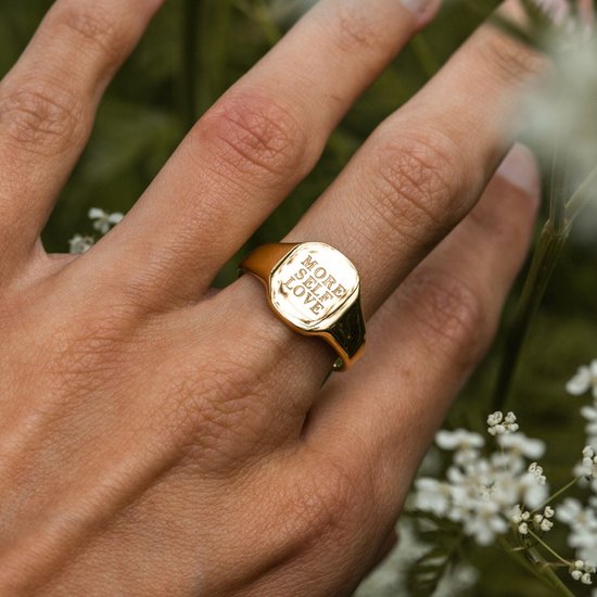 Zentana More Self Love Ring - Zegelring 18K Goud - Zelfliefde - 9