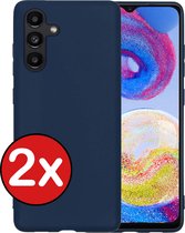 Hoesje Geschikt voor Samsung A04s Hoesje Siliconen Case Hoes - Hoes Geschikt voor Samsung Galaxy A04s Hoes Cover Case - Donkerblauw - 2 PACK