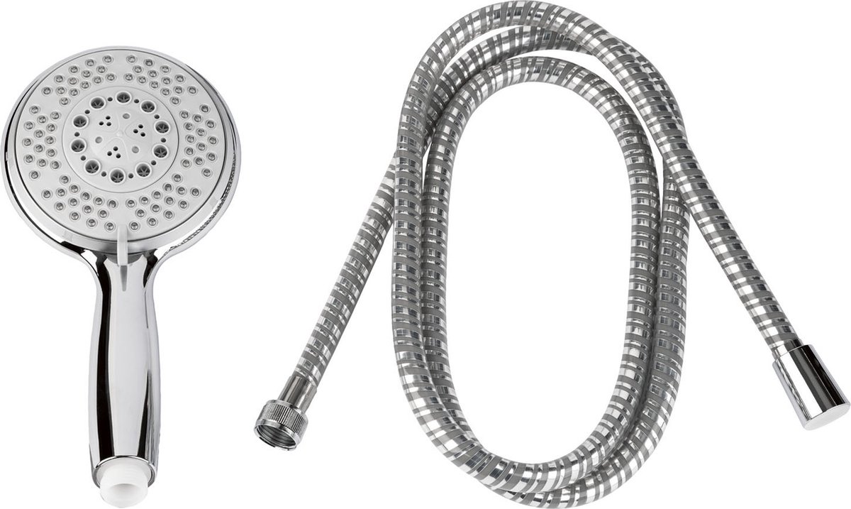 LIVARNO home Douchekop met slang Voor een nóg fijnere douche-ervaring, een douchekop met 5 verschillende stralen Slang: 170 cm - Geschikt voor gangbare wateraansluitingen - Eenvoudige montage