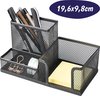 Bureau Organizer - Zwart - Metaal - 3 Compartimenten - Pennenbak