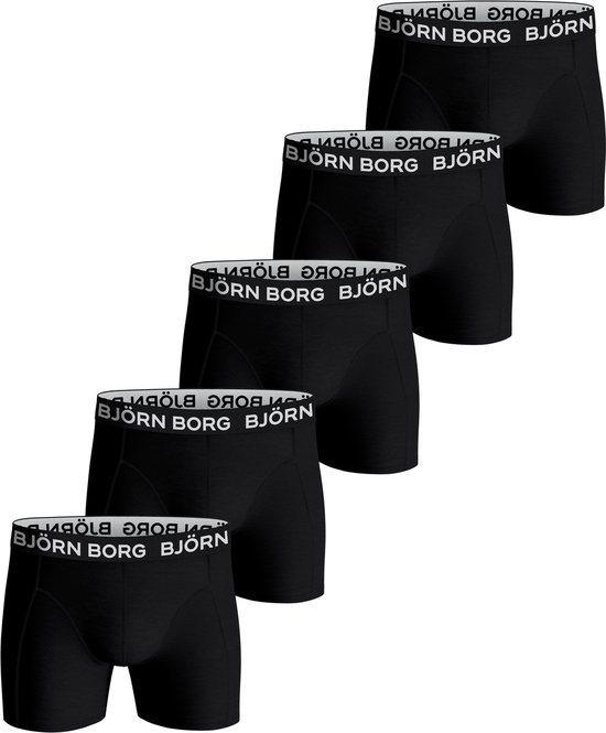 Björn Borg - Boxer 5-Pack Solid black - Taille: 110-116