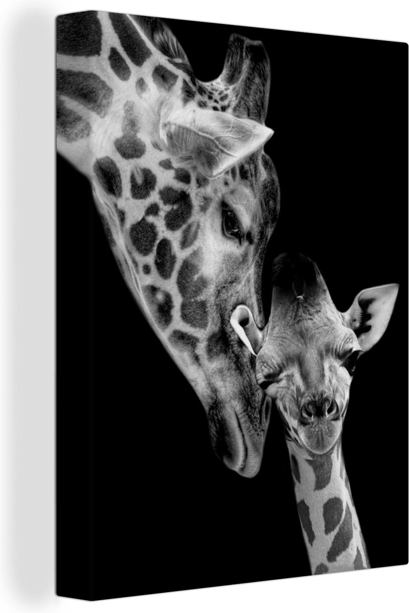 Tableau famille girafe en couleur - Tableau animaux
