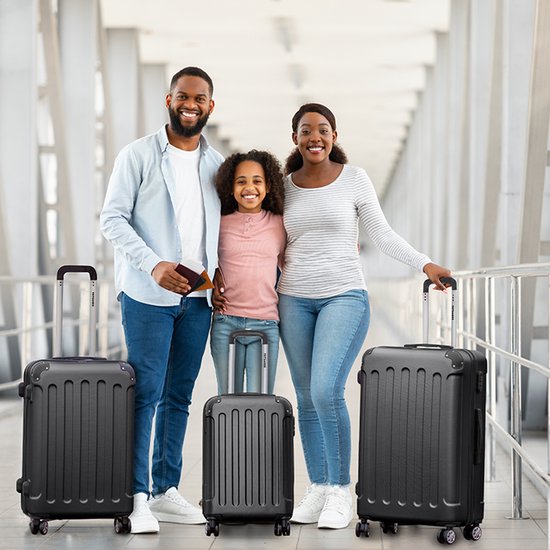 Ensemble valise TRVLMORE - 3 pièces - 38L (bagage à main) + 70L + 110L - Zwart