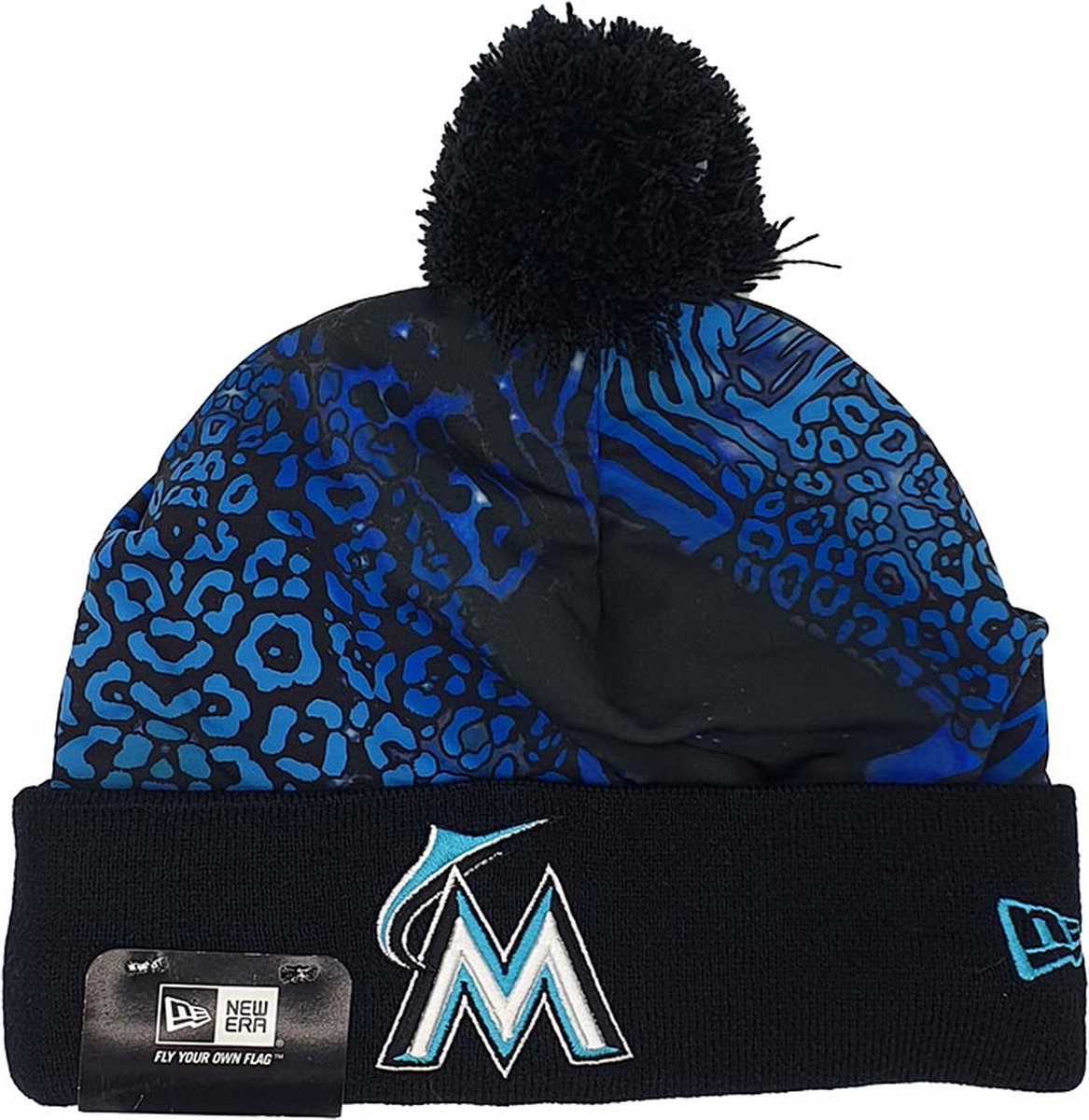 New Era - Beanie - Miami Marlins - MLB Baseball - Blauw/Zwart - Muts - One Size