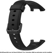Zwart siliconen bandje geschikt voor de Xiaomi Mi Band 7 Pro (niet voor andere modellen!) – Maat: zie maatfoto - horlogeband - polsband - strap - siliconen - kunst rubber - black