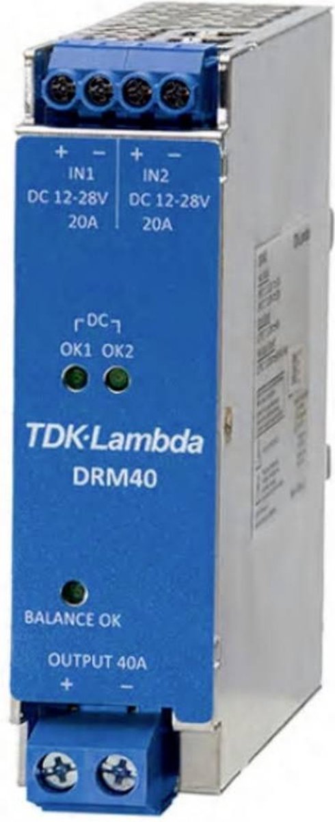 TDK-Lambda DRM40 DIN-rail redundantie module 40 A Aantal uitgangen: 1 x