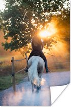 Poster Paard - Zon - Zand - 20x30 cm