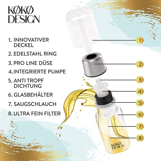Nbbwwu Olijfolie schenker, lekvrije olie fles dispenser olijfolie dispenser, draagbare compacte azijn stop tuit automatische schenktuit voor thuis