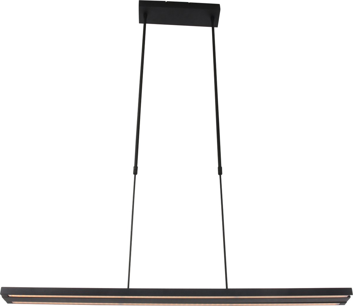 Hanglamp - Bussandri Limited - Design - Metaal - Design - LED - L: 120cm - Voor Binnen - Woonkamer - Eetkamer - Zwart