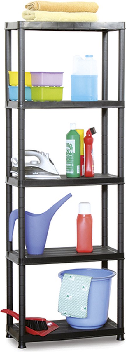 PRACTO HOME - Plasti Rack - Eenvoudig Te Monteren Rek - 172 x 61 x 31 cm - Zwart