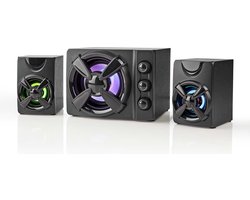 Nedis Gaming 2.1 Subwoofer Speakerset – LED Verlichting – Zwart