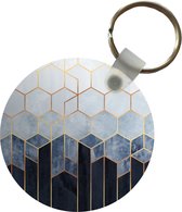 Sleutelhanger - Hexagon - Gold - Luxe - Patronen - Plastic - Rond - Uitdeelcadeautjes