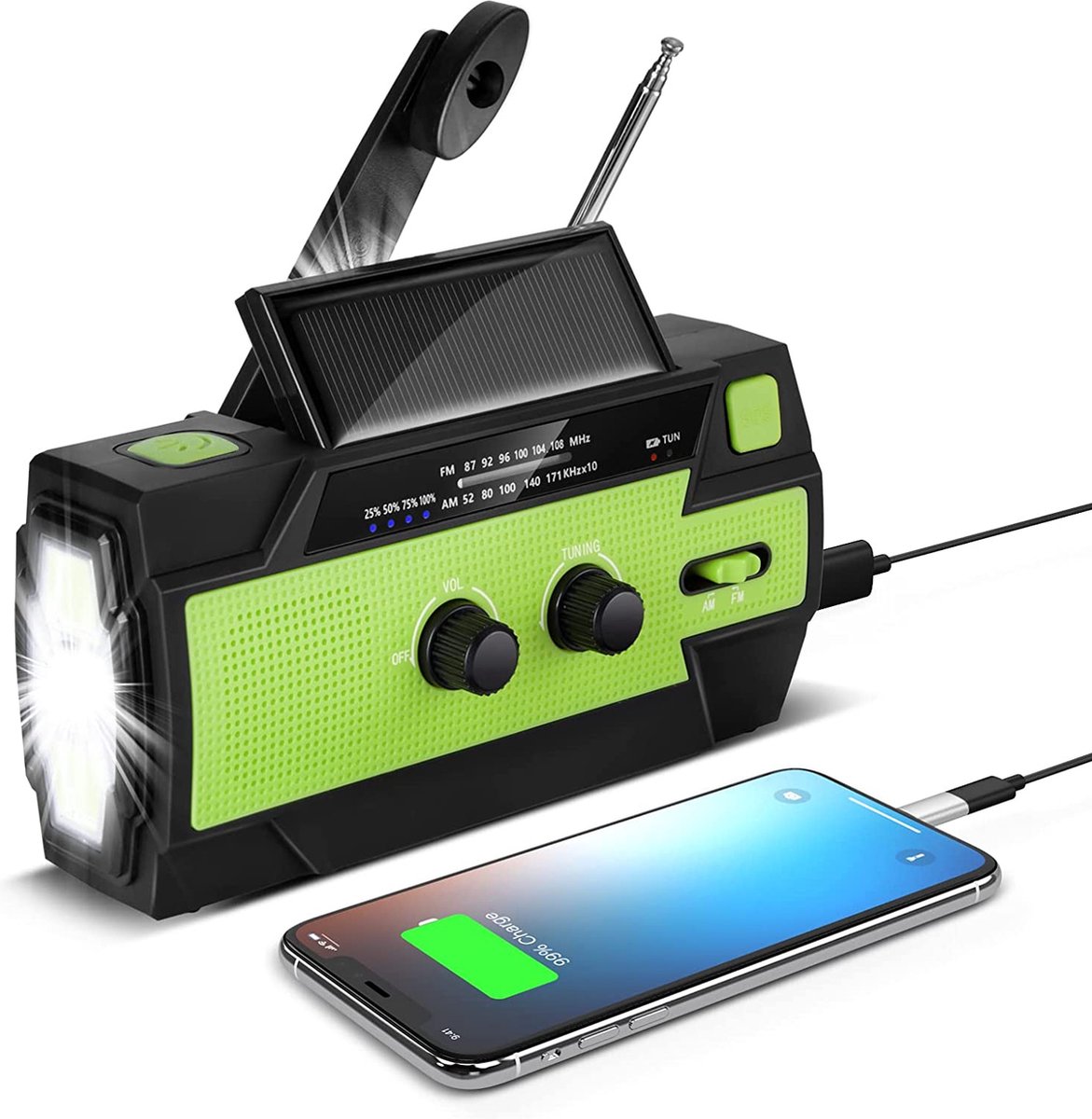 Noodradio – Solar Emergency Radio – Kamperen Outdoor Survival Radio – Powerbank – Zaklamp – Zonne Energie