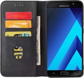 Smartphonica Samsung Galaxy A8 2018 kunstleren hoesje met magnetische sluiting en pashouders book case - zwart geschikt voor Samsung Galaxy A8 (2018)