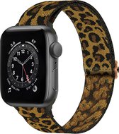 Bandje Geschikt Voor Apple Watch Bandje 42/44/45 mm Nylon Polsband Met Gesp - Horloge Bandje Geschikt Voor Apple Watch 1-8 / SE - 42/44/45 mm Bandje Stof - Panter Bruin.