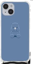 Siliconen Back Cover Geschikt voor iPhone 14 Plus Telefoonhoesje met doorzichtige rand Baby Rhino