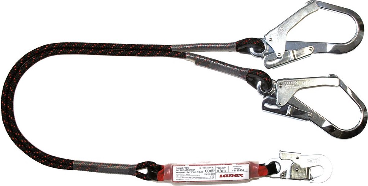 Lanex dubbele vallijn met valdemper 2 meter – ABM 2L2-23 - 2 m - zwart - AZ022 Staal - Incl. AZ022 Staal