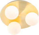 QAZQA cederic - Plafonnier moderne - 3 lumières - Ø 23 cm - Or/ laiton - Éclairage extérieur