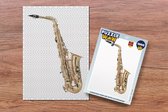 Puzzel Saxofoon voor een witte achtergrond - Legpuzzel - Puzzel 1000 stukjes volwassenen