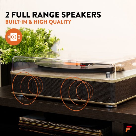 Platine Vinyle Bluetooth - Fenton RP161LW - Platine vinyle rétro avec  haut-parleurs