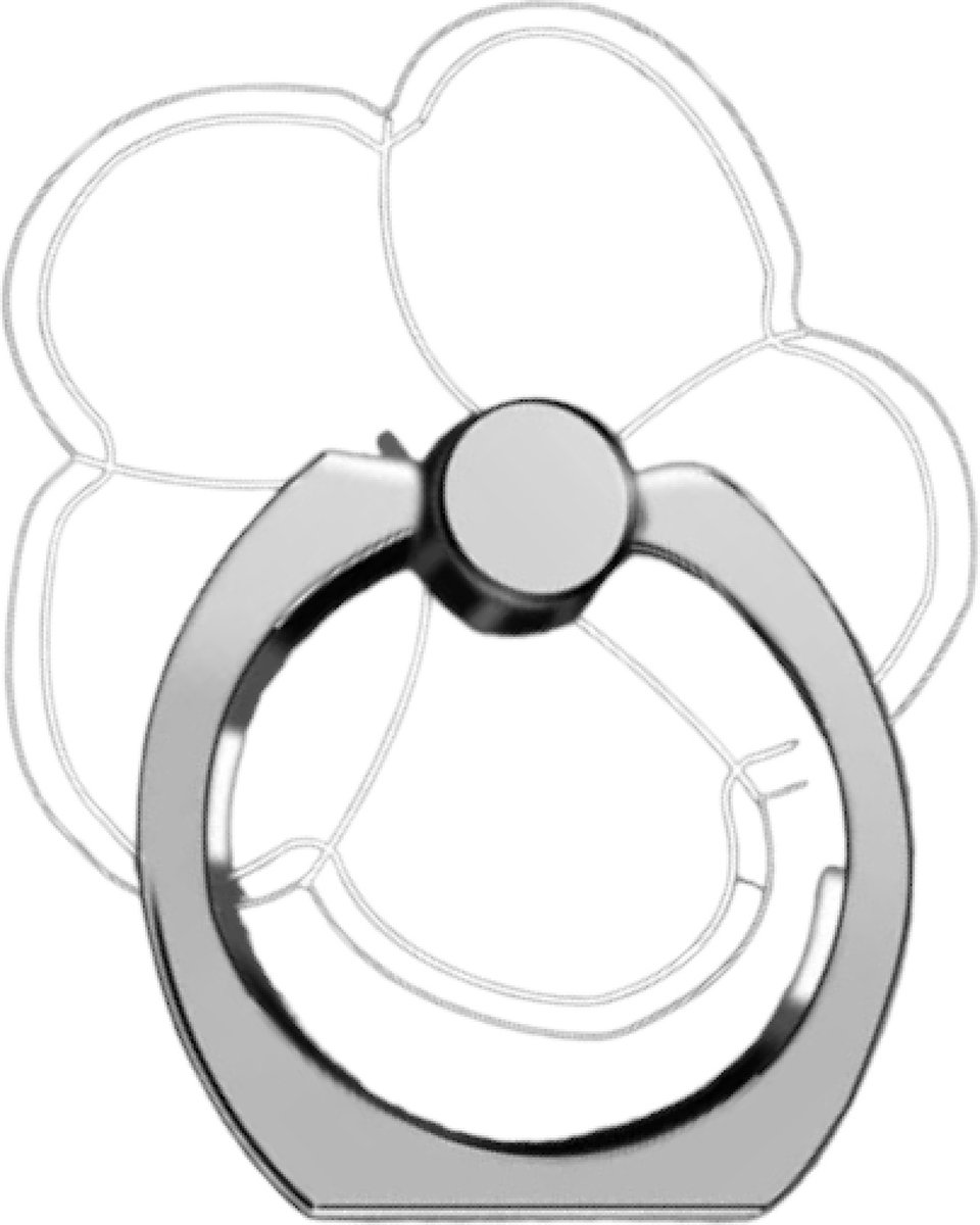Bijoux by Ive - Transparante bloem ringvinger houder / standaard voor je mobiele telefoon