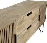 Barred - TV-meubel - 2 deuren - 2 lades - massief mangohout - zandkleur