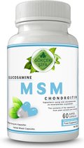 Glucosamine + MSM + Chondroitin Extract Capsule - 60 Capsules - Voor Artritis, Gewrichtspijn, Haar, Huid, Nagelgezondheid - 1 CAPSULE 1000 MG EXTRACT - Bron van Organische Zwavel - 60.000 mg Kruidenextract - Geen Toevoegingen