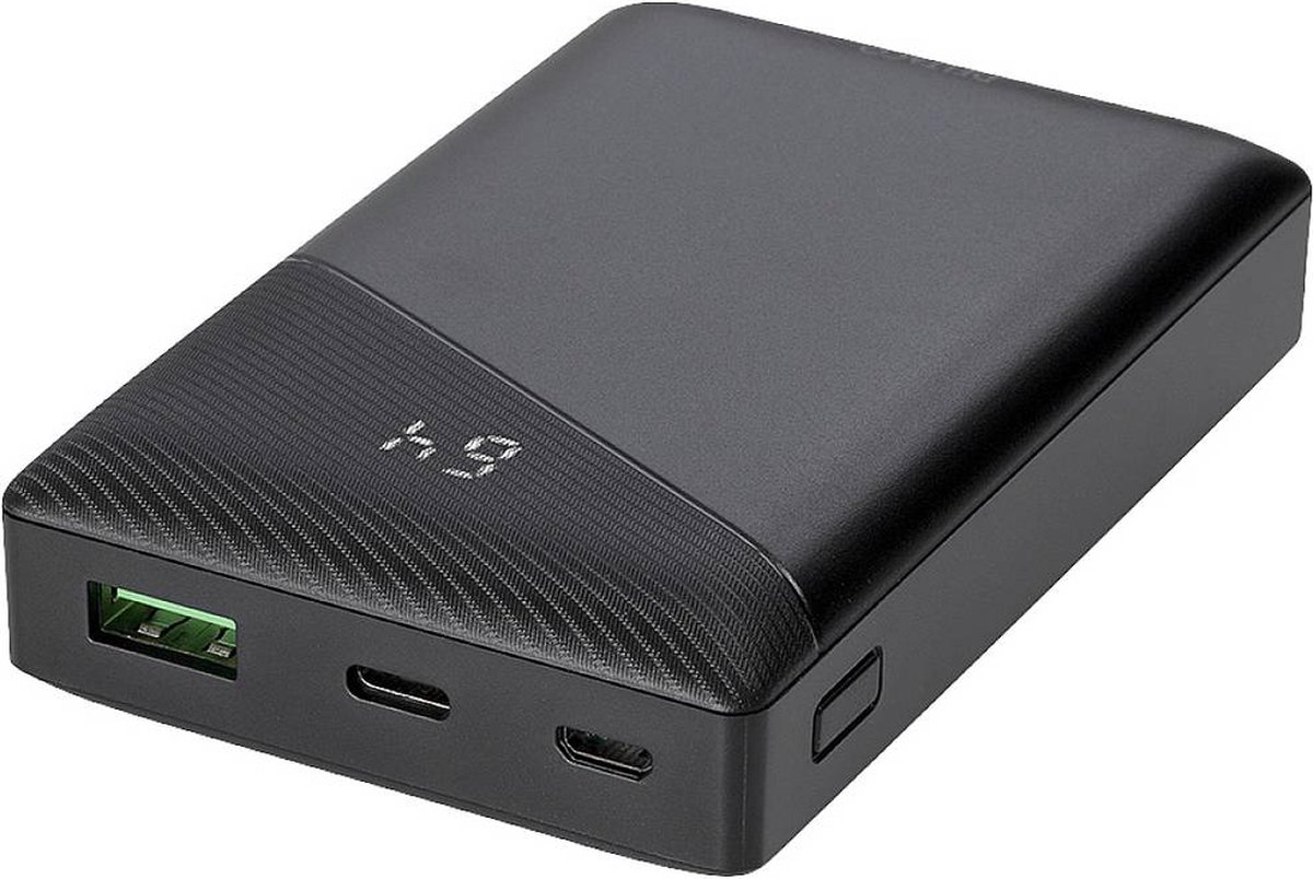 Deltaco PB-C1000 - Powerbank - 10.000 mAh - 1x USB-A & 1x USB-C - Met Snel Opladen - Zwart