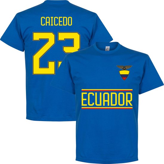 Ecuador Caicedo 23 Team T-Shirt - Blauw - 3XL