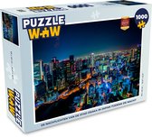 Puzzel De nachtlichten van de stad Osaka in Japan tijdens de nacht - Legpuzzel - Puzzel 1000 stukjes volwassenen