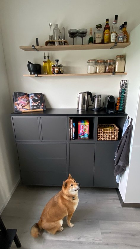 Maison DAM - 1x Support d'étagère industriel en forme de L UP 15 cm - PAR PIECE - Acier - Avec revêtement transparent - Artisanat - Fait main - bande; 30 mm de large