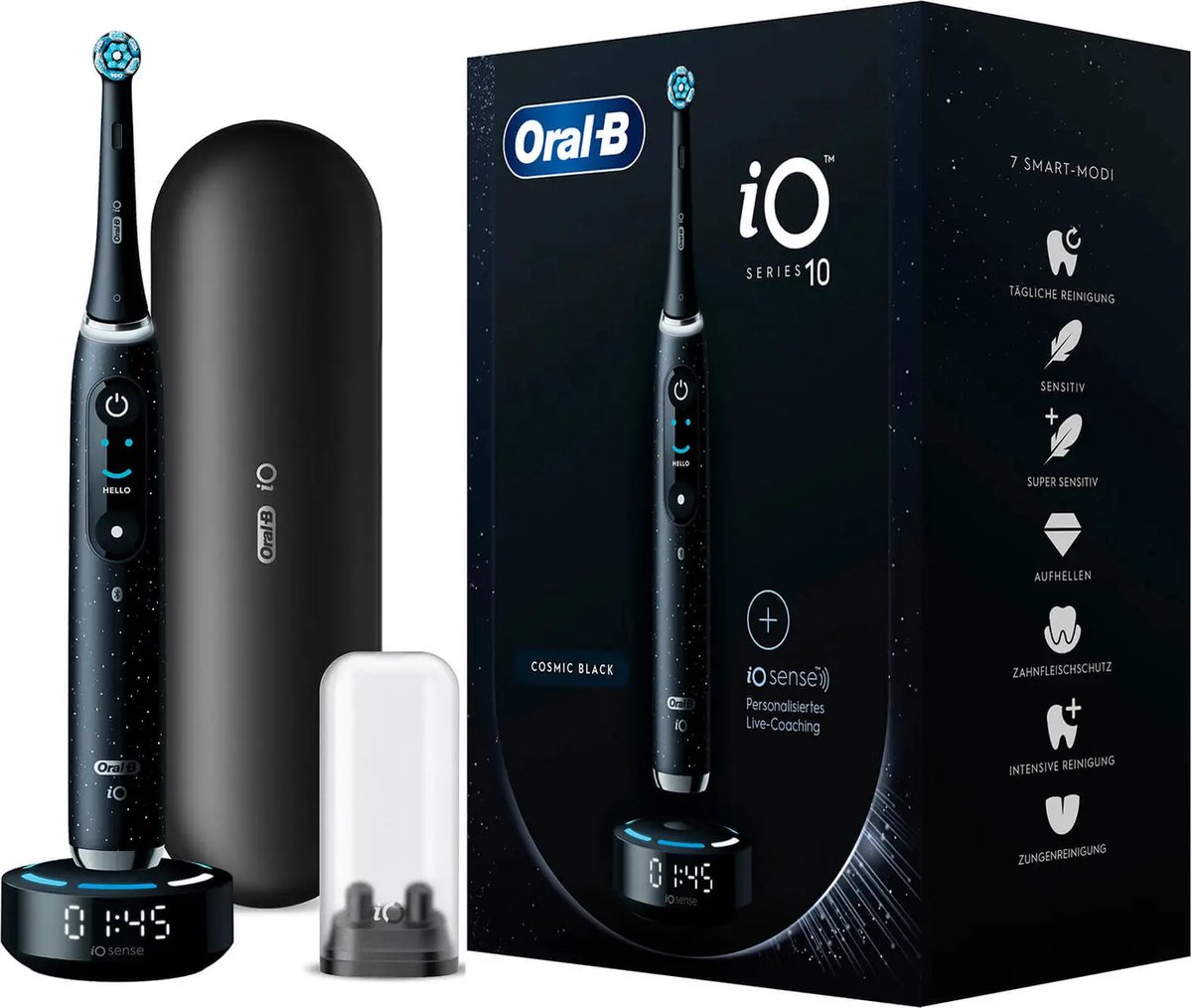 Oral-B iO Series 10 Volwassene Roterende-oscillerende tandenborstel Zwart