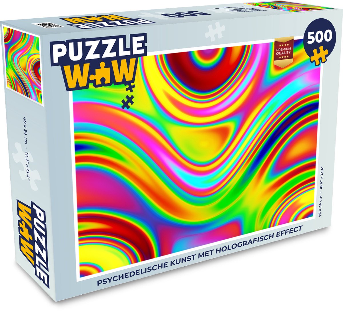 Puzzel Kunst - Golven - Kleuren - Psychedelisch - Legpuzzel - Puzzel 500 stukjes